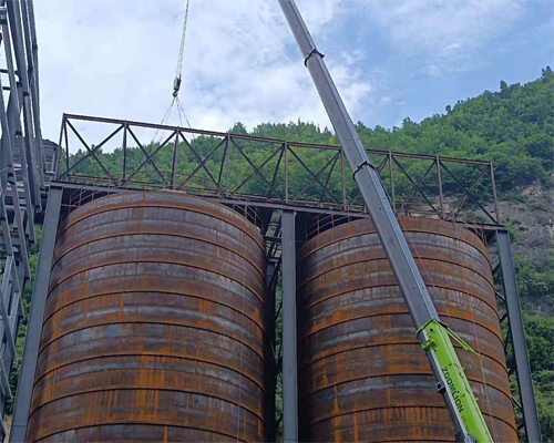 山西骨料鋼板倉項目工地